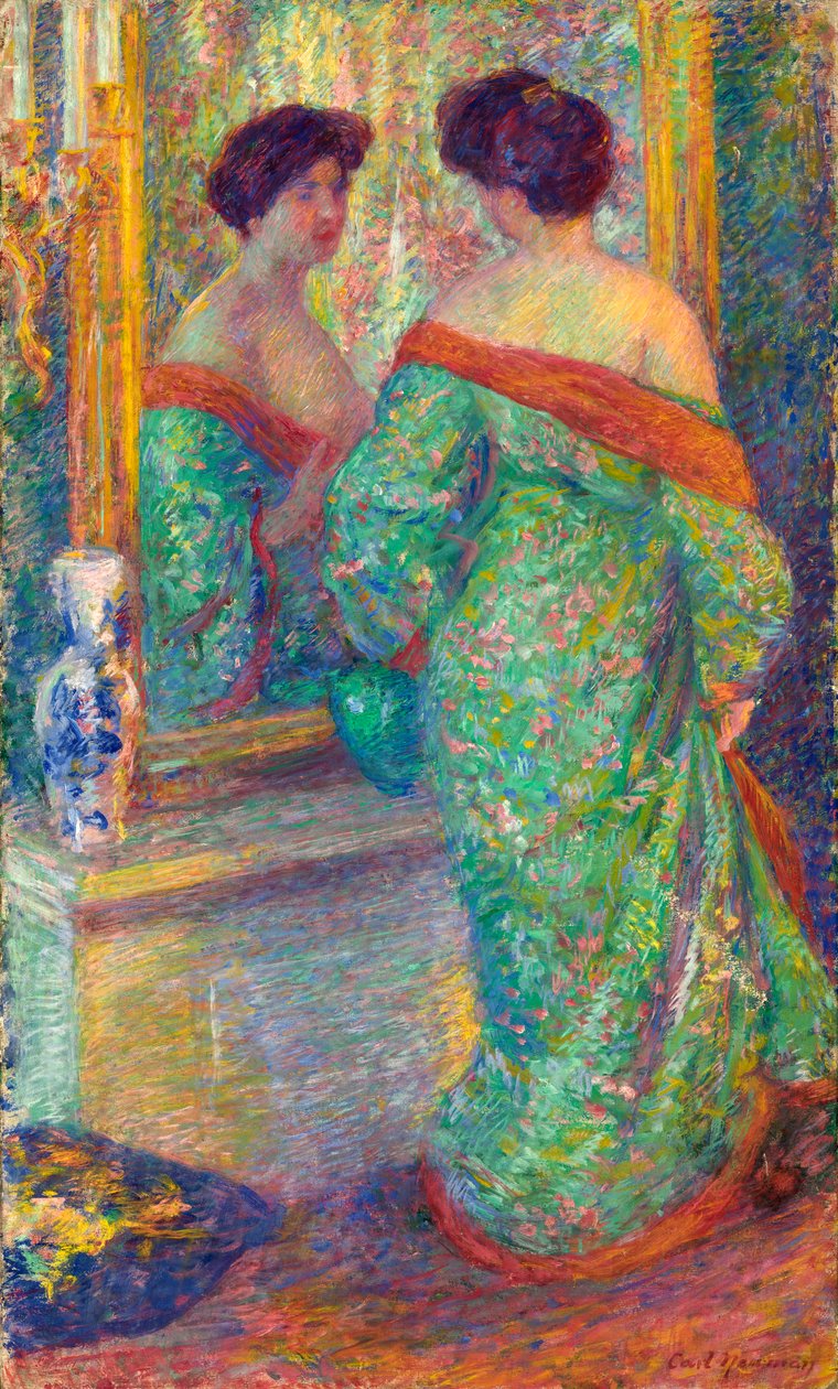 Lady Reflected in Mirror, før 1910. av Carl Newman