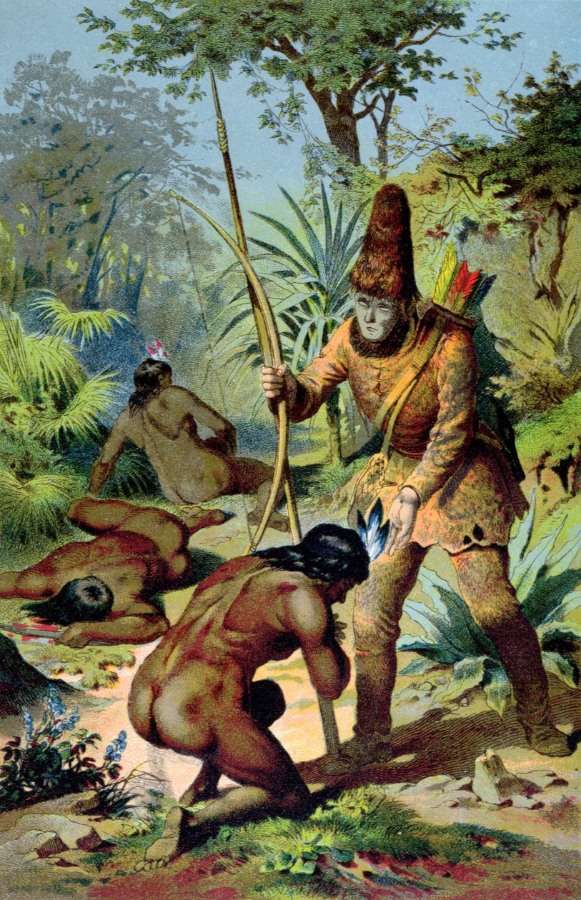 Robinson Crusoe and Man Friday, ca. 1880 av Carl Offterdinger