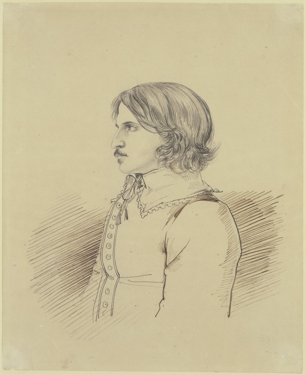 Portrett av en ukjent student fra kretsen rundt «Teutsche Lesegesellschaft» i Heidelberg, 1816 av Carl Philipp Fohr