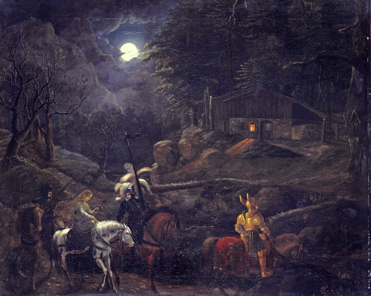 Ridder foran kullbrennerens hytte av Carl Philipp Fohr