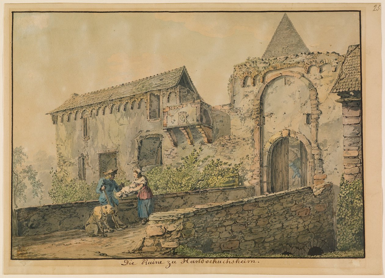 Ruinen av Tiefburg i Handschuhsheim av Carl Philipp Fohr