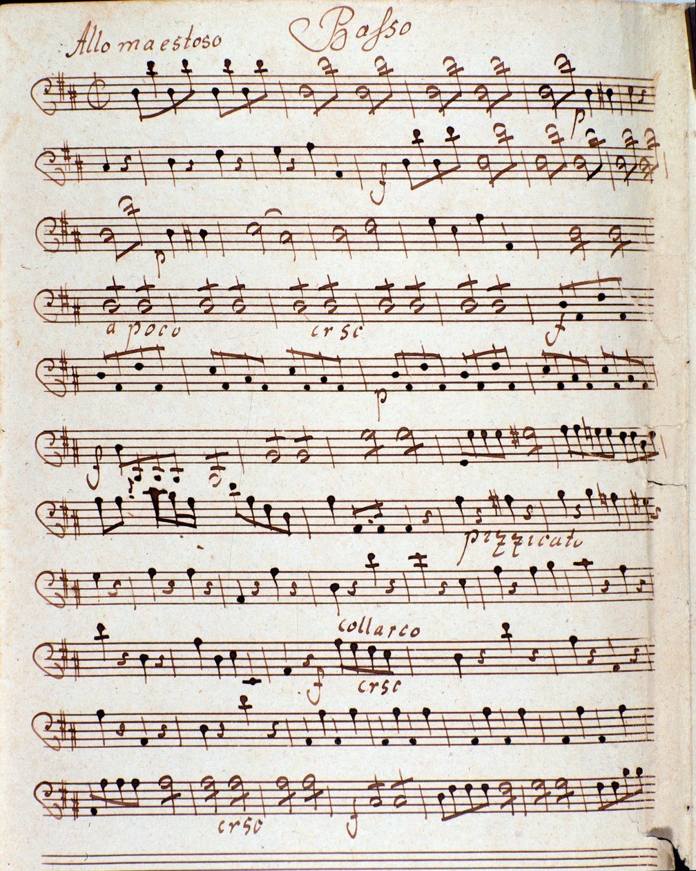 Side med partitur av Konsert i D-dur av Karl Philipp Stamitz av Carl Philipp Stamitz