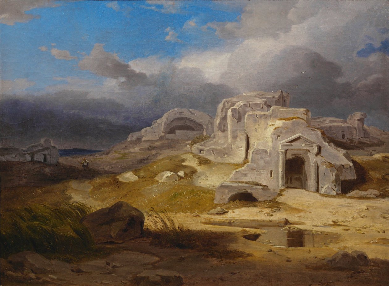 Archimedes#39; grav nær Syracuse, Sicilia, Italia … av Carl Rottmann