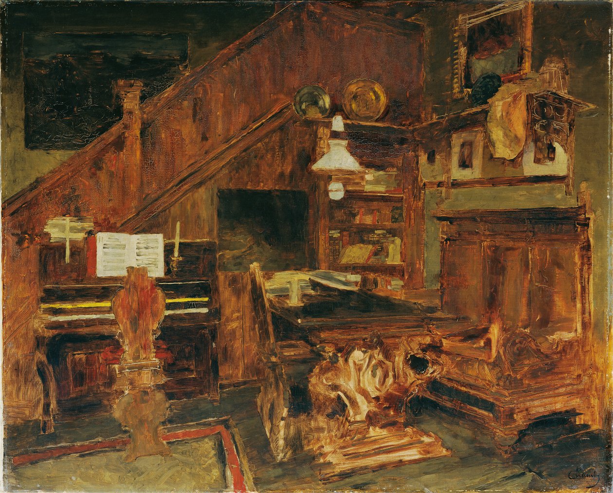 Kunstnerens studio i Venezia av Carl Schuch