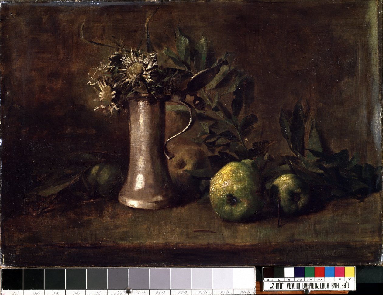 Nature morte (stilleben). Maleri av Carl Schuch (1846-1903). Olje på lerret, 52,5 x 76 cm. Tysk kunst fra 1800-tallet. Statens MK Ciurlionis kunstmuseum, Kaunas (Litauen). av Carl Schuch