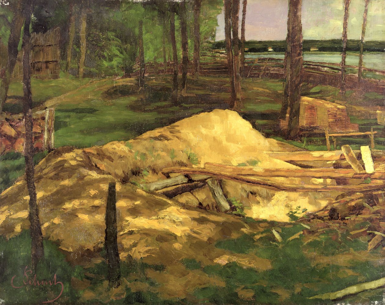 Sagflisgrop, 1876 av Carl Schuch
