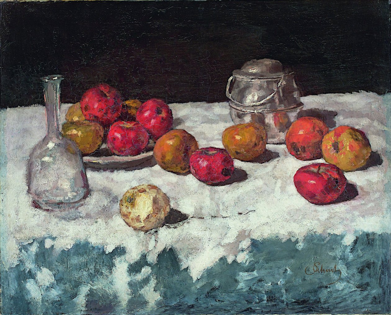 Stilleben med epler, 1889 av Carl Schuch