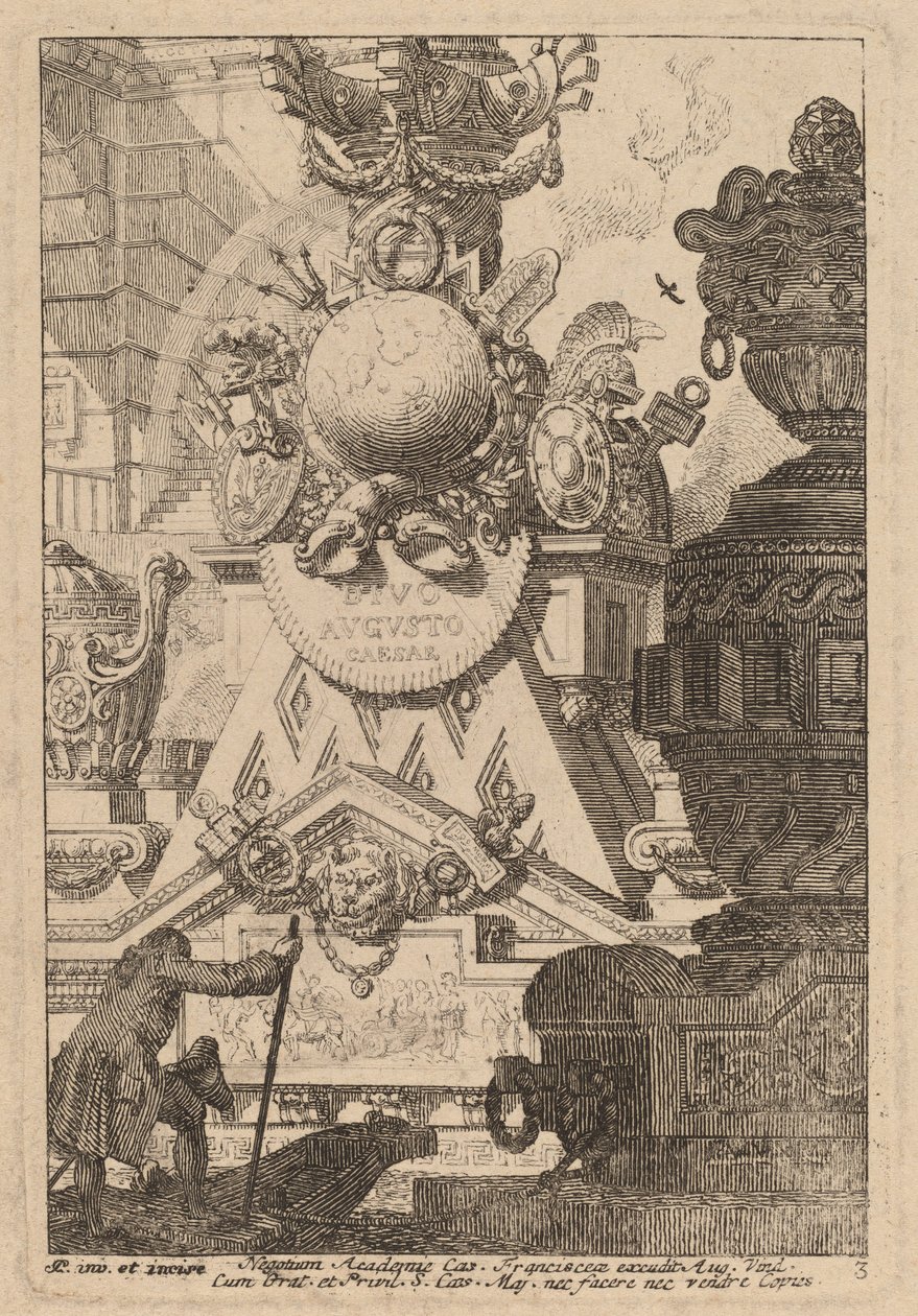 Fantasi om et antikt trofé til Augustus av Carl Schütz