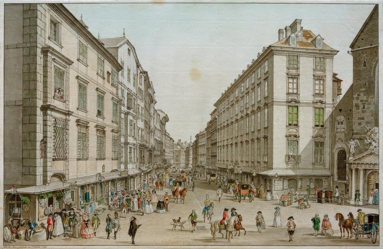Kohlmarkt i Wien av Carl Schütz
