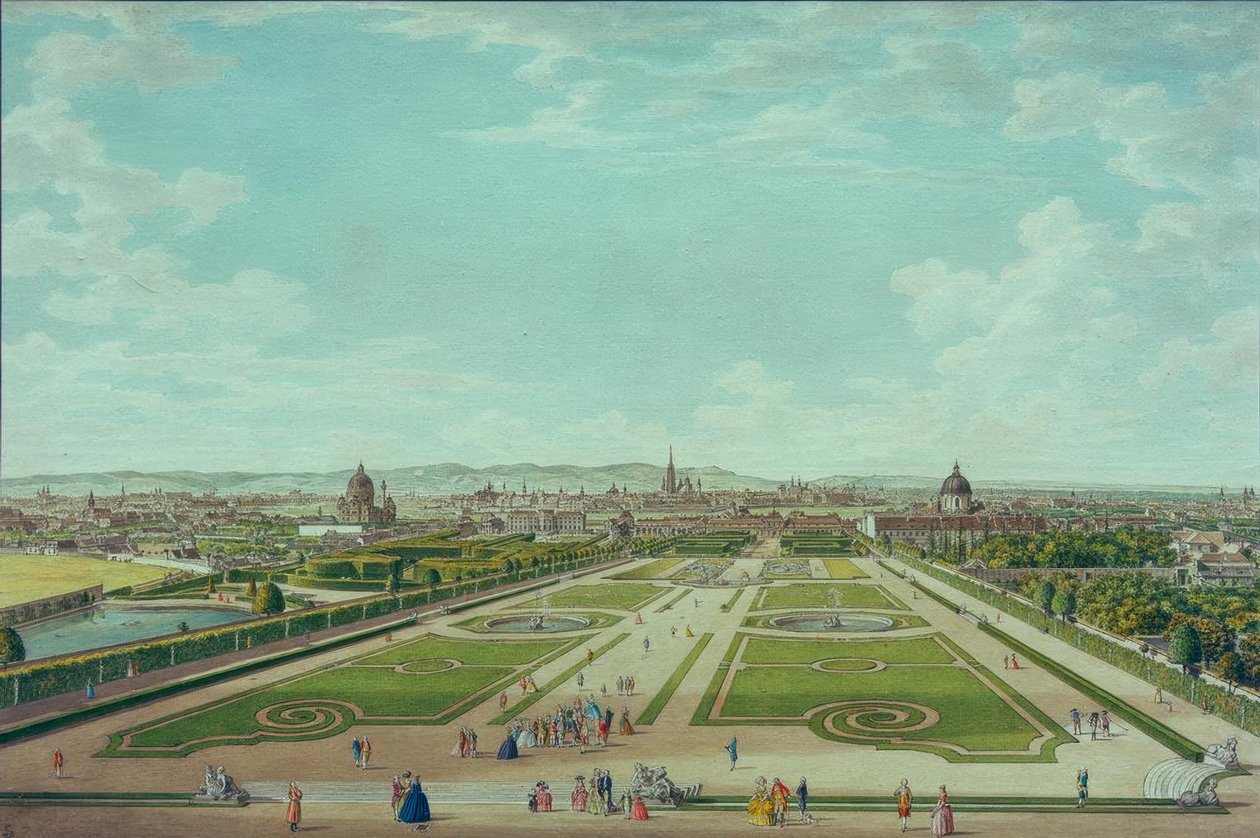Wien sett fra Upper Belvedere av Carl Schütz