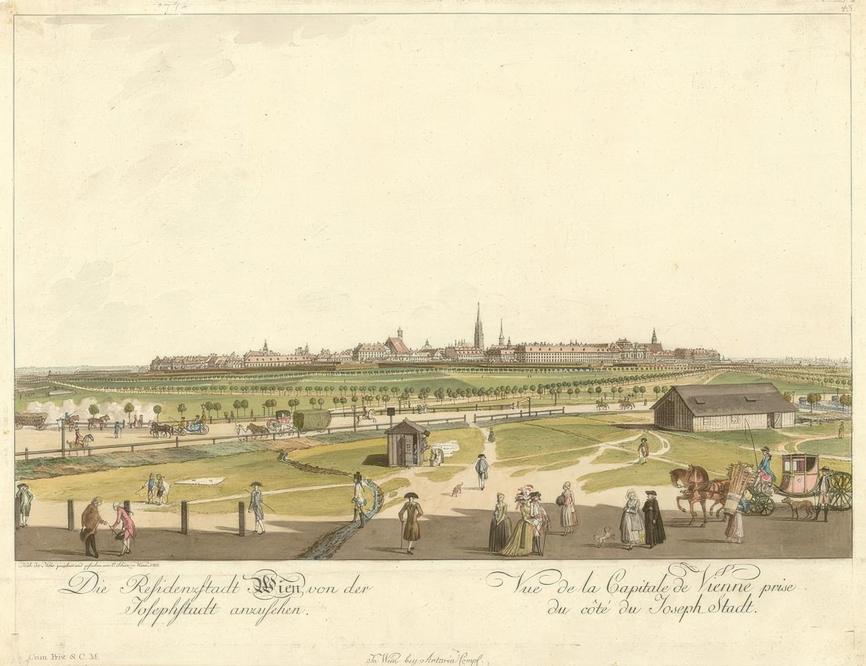 Wien sett fra Josephstadt av Carl Schütz