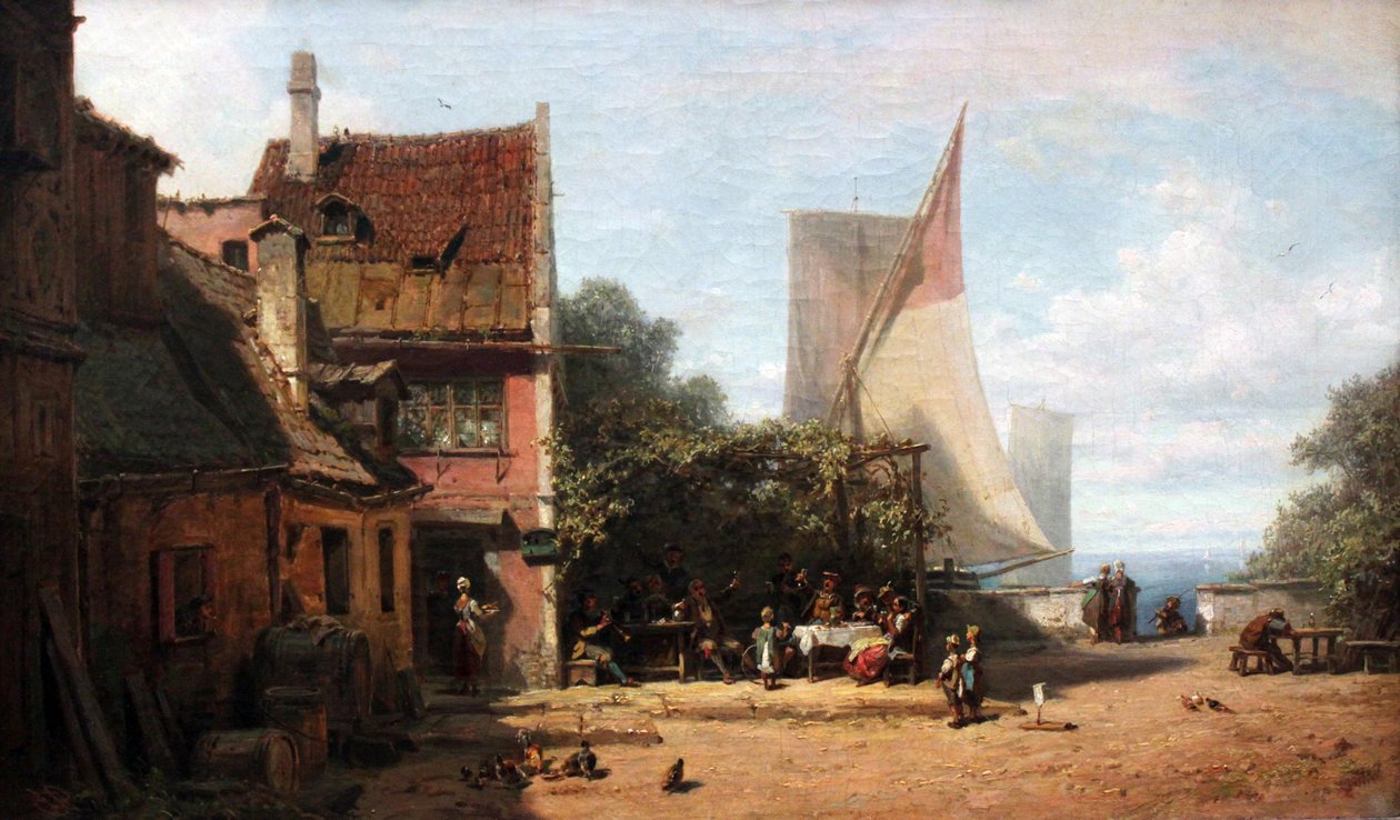 Gammel taverna ved innsjøen Starnberg av Carl Spitzweg