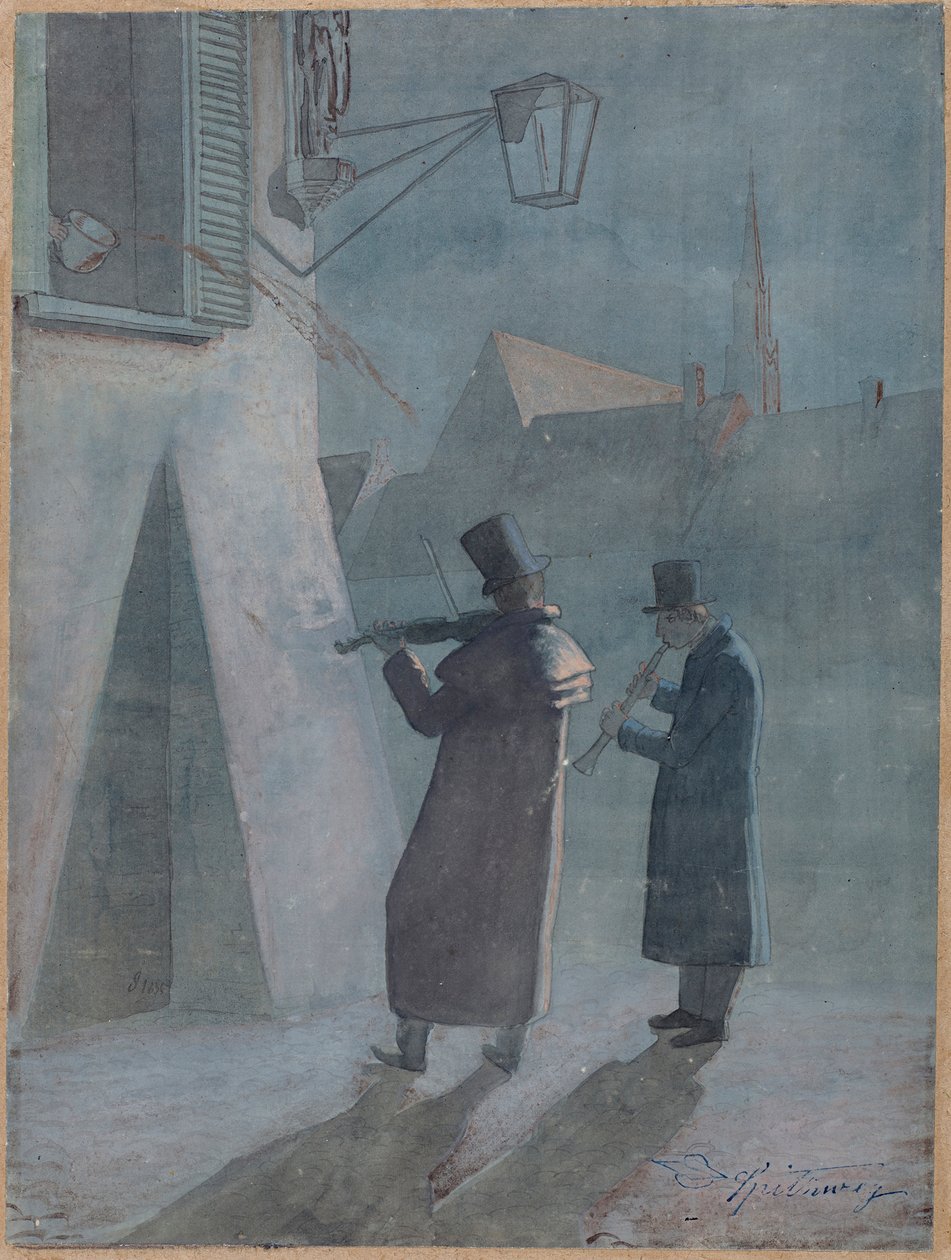 Den avbrutte serenaden av Carl Spitzweg