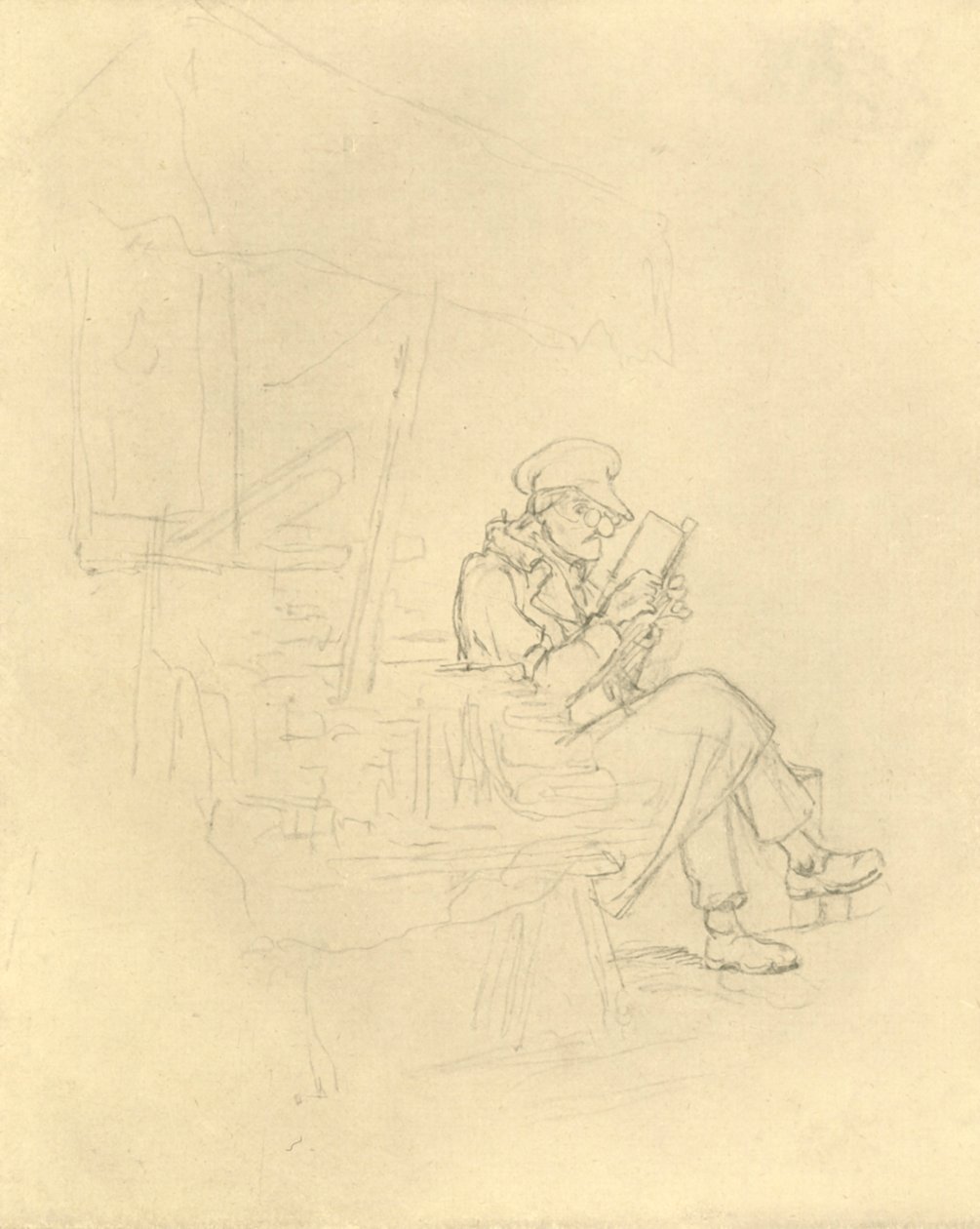 Der Antiquar, midten av slutten av 1800-tallet, c1924. av Carl Spitzweg