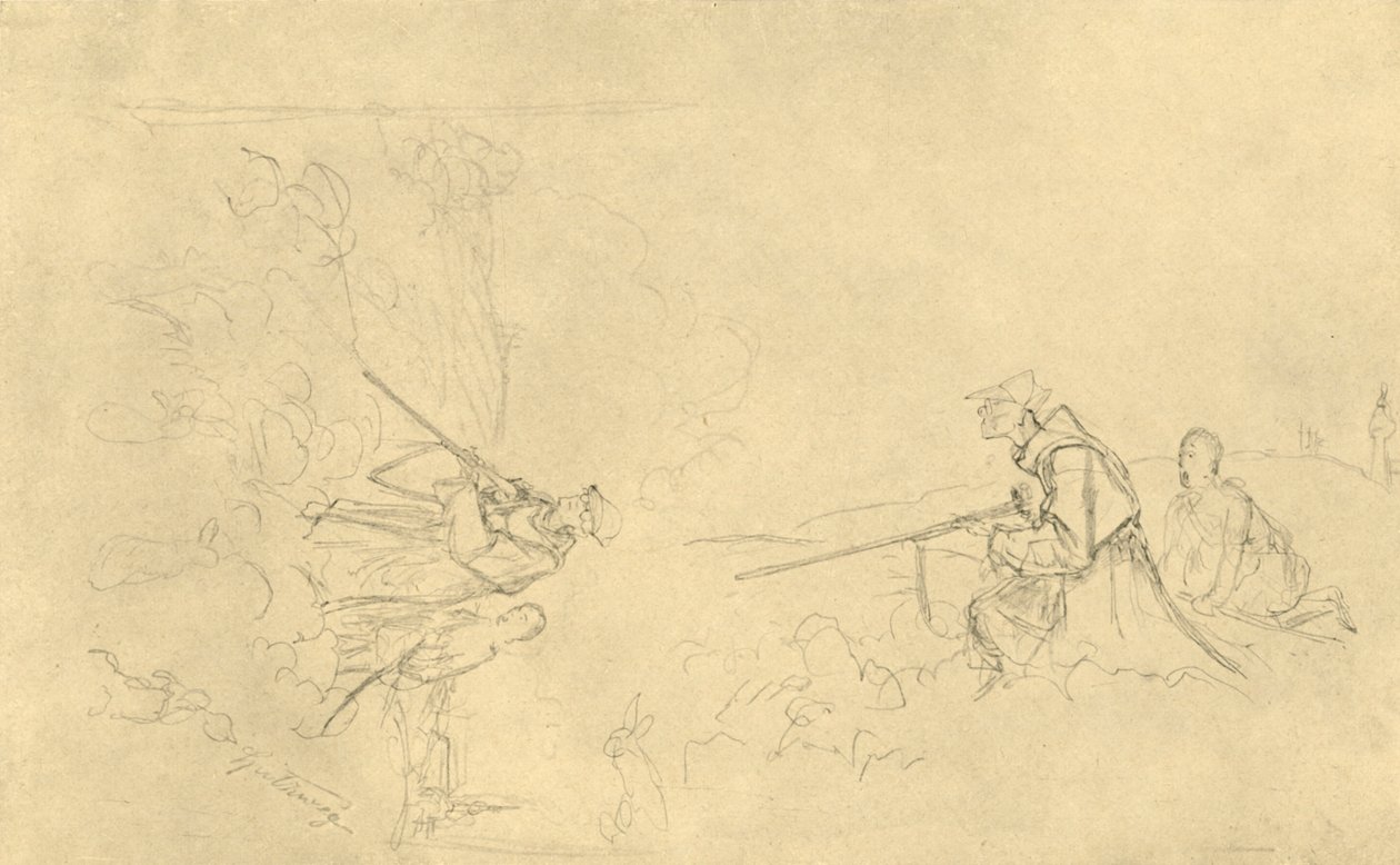 The Sunday Hunter, midten av slutten av 1800-tallet, c1924. av Carl Spitzweg