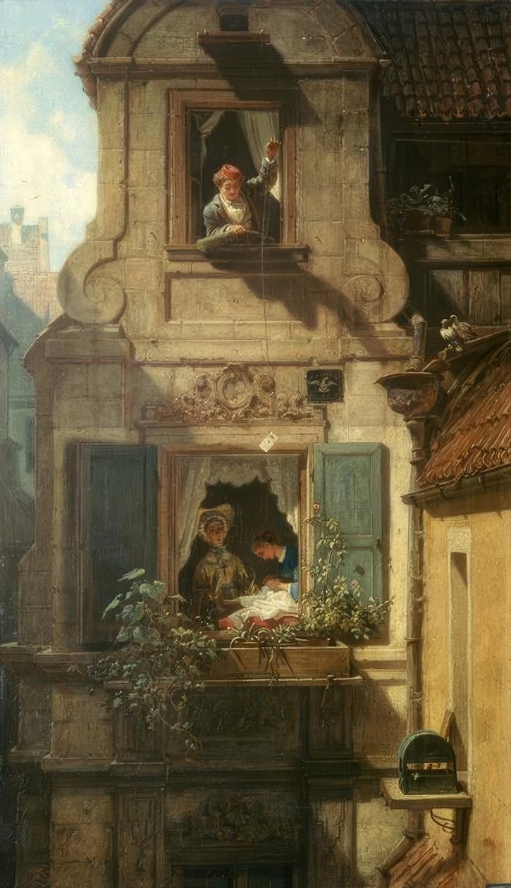 Det avlytte kjærlighetsbrevet av Carl Spitzweg