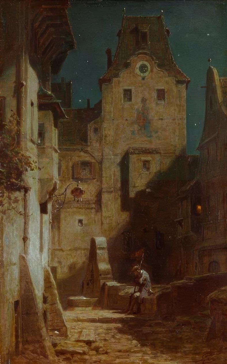 Nattevakten sovnet av Carl Spitzweg