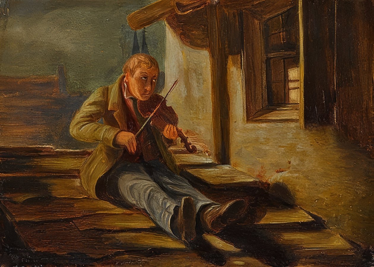 Den hornede fiolinisten av Carl Spitzweg
