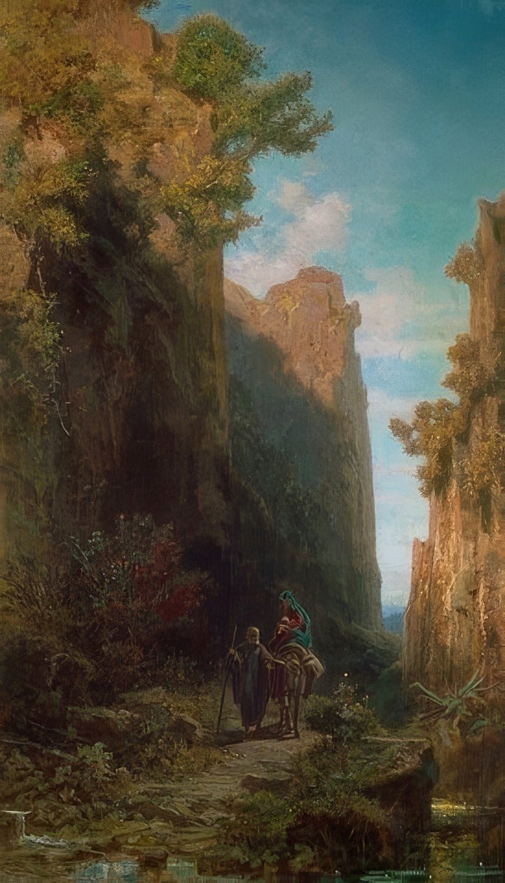 Flykten til Egypt. 1875/79 av Carl Spitzweg