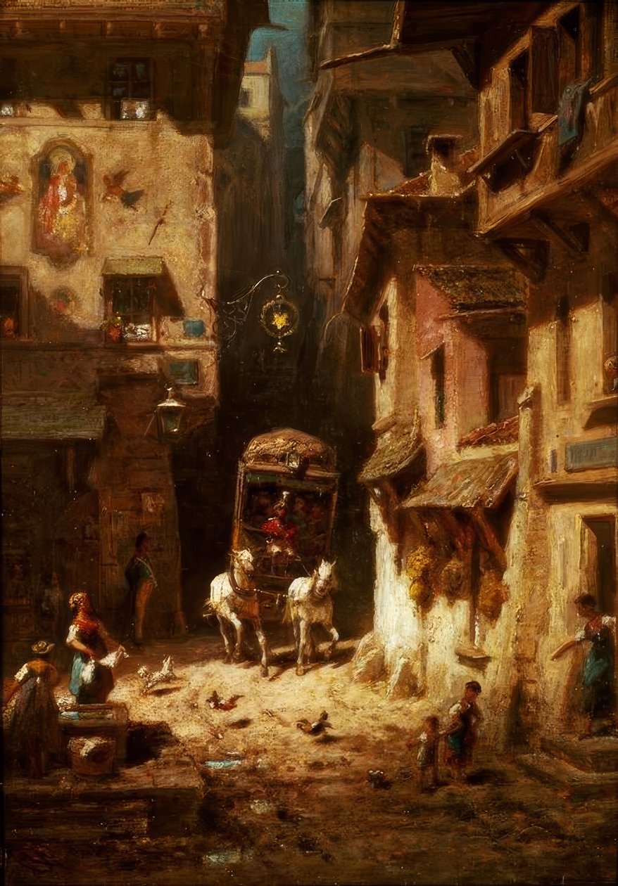 Die Post av Carl Spitzweg