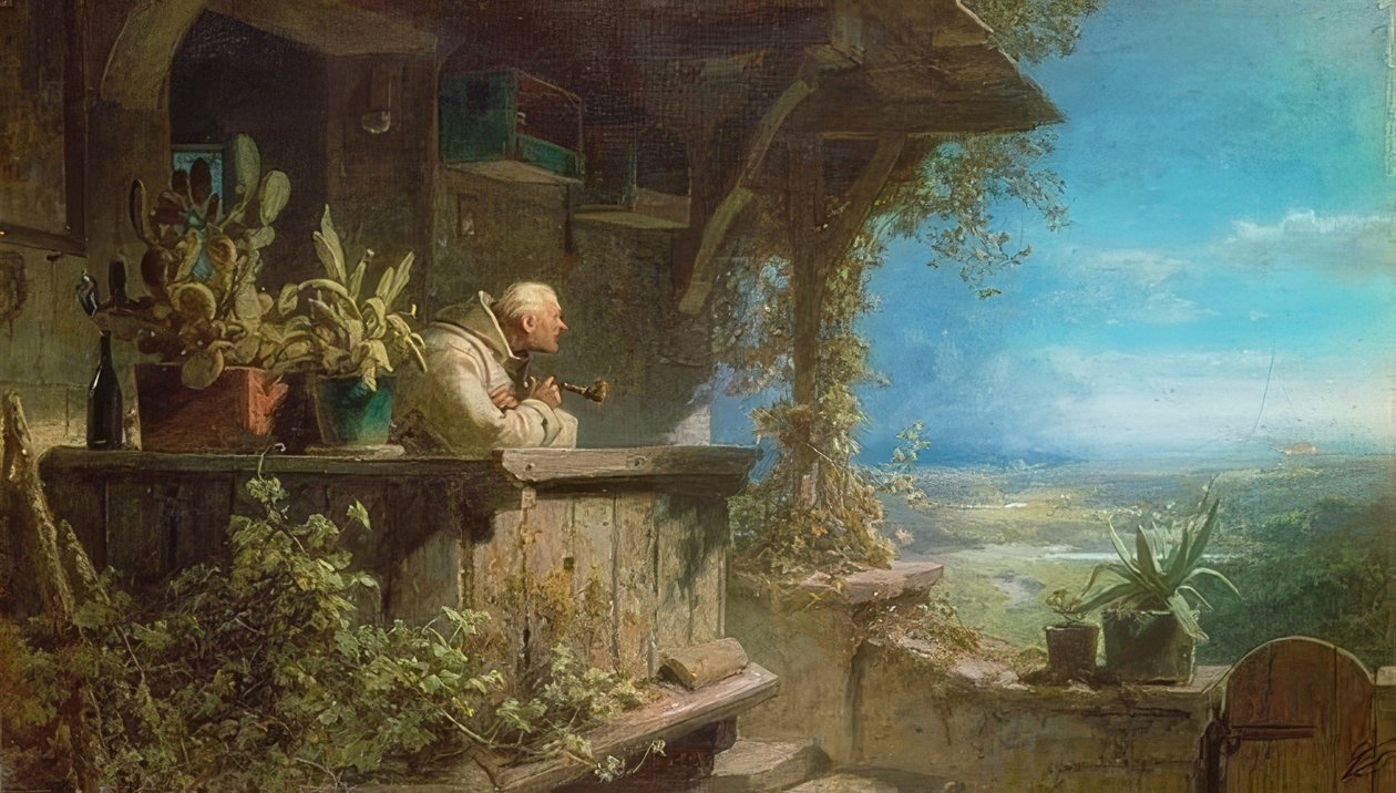 Det brenner. Rundt 1860/62 av Carl Spitzweg