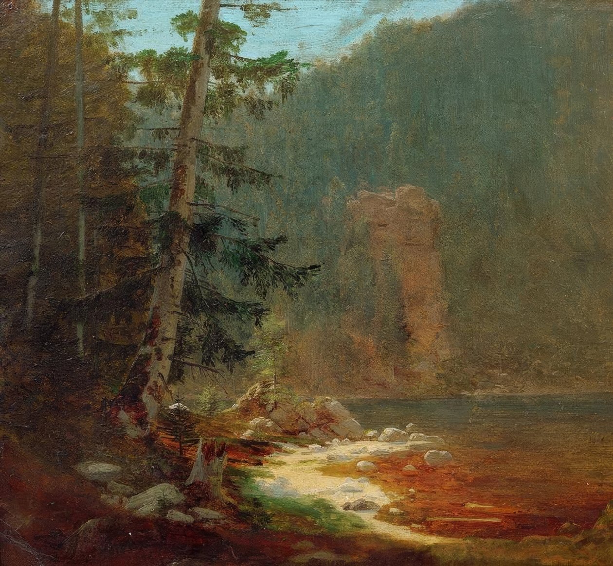 Steinkløft med bekk nær Lenggries av Carl Spitzweg