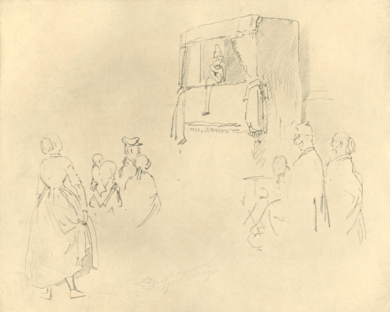 Kasperltheater I, midten av slutten av 1800-tallet, c1924. av Carl Spitzweg