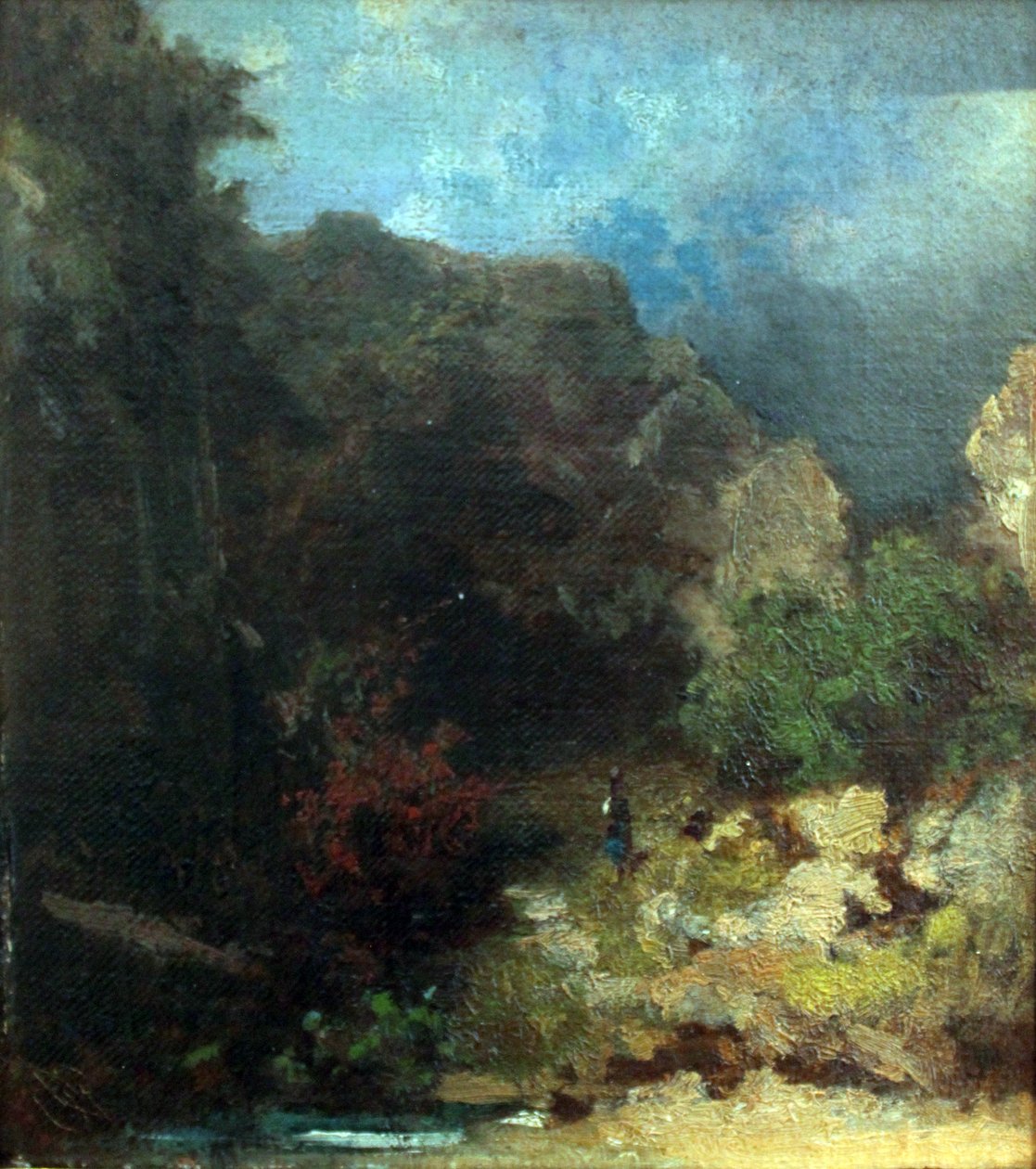 Landskap med en kvinneskikkelse av Carl Spitzweg