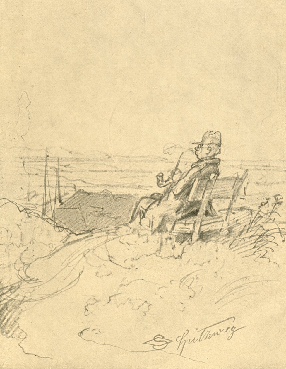 Etter jobb er god hvile, midten av slutten av 1800-tallet, c1924. av Carl Spitzweg