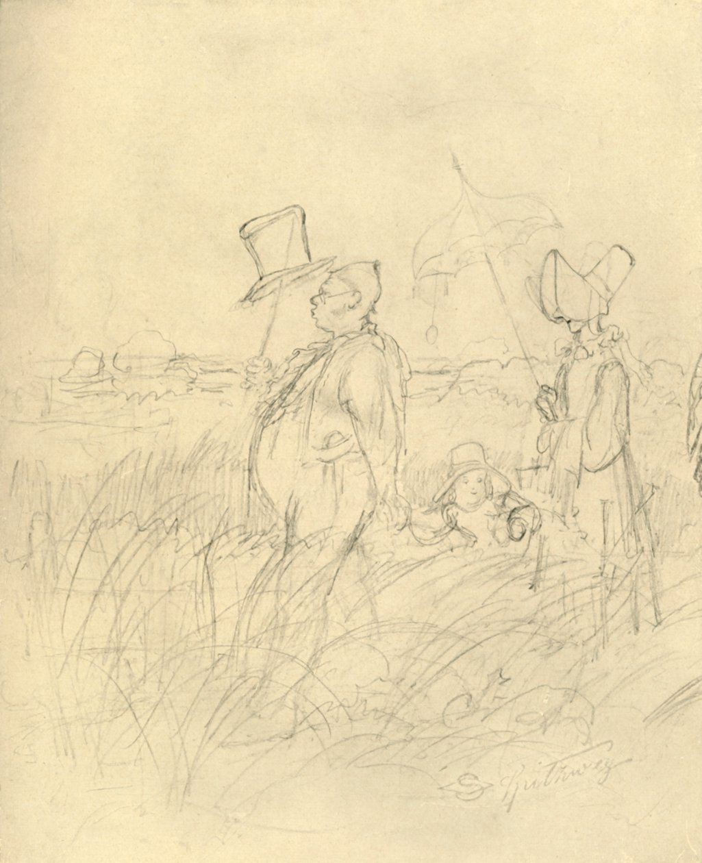 Sonntagsspaziergang, midten av slutten av 1800-tallet, c1924. av Carl Spitzweg