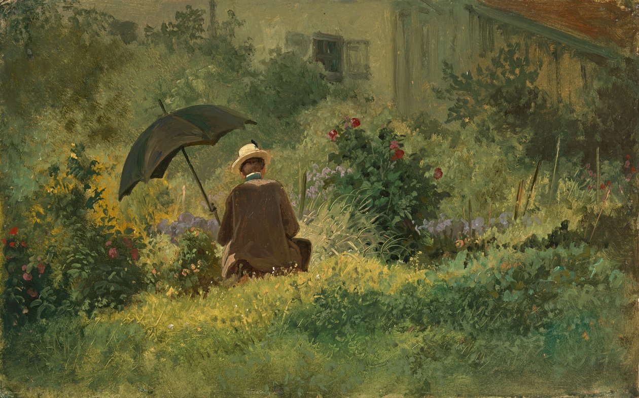 Maleren i hagen, ca. 1860 (olje på lerret) av Carl Spitzweg