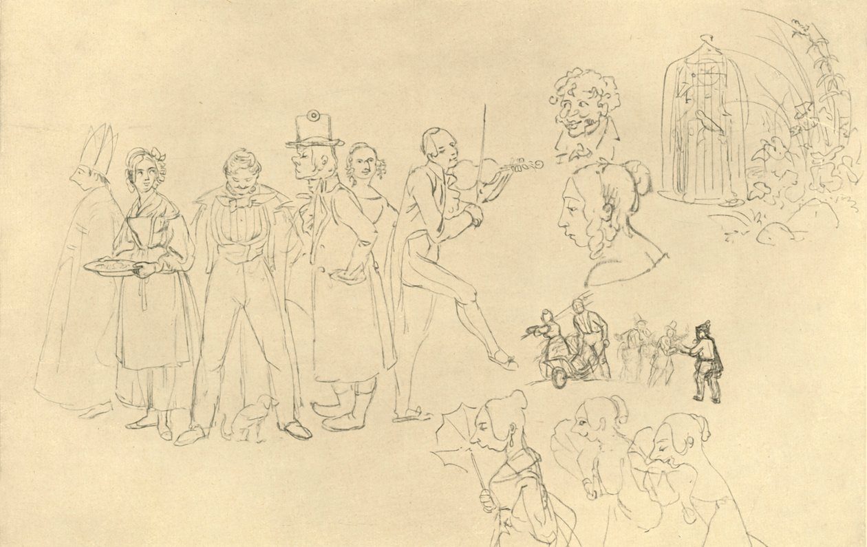 Ulike typer, midten av slutten av 1800-tallet, c1924. av Carl Spitzweg