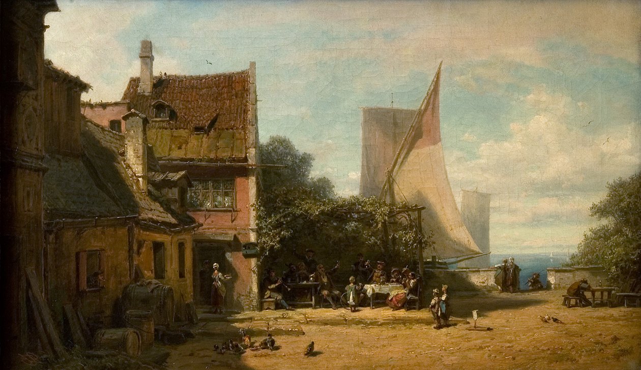Vertshus ved innsjøen av Carl Spitzweg