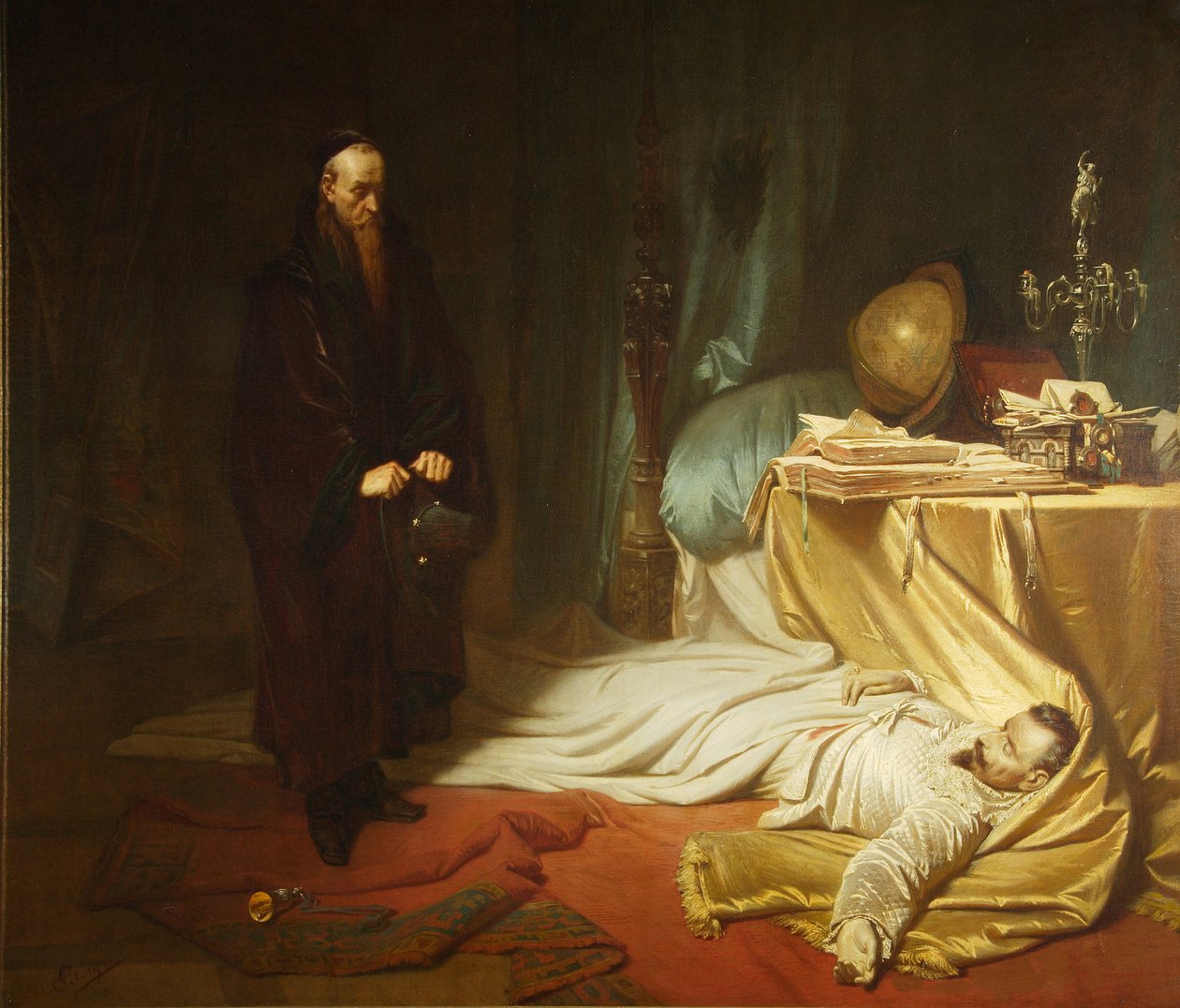 Seni ved Wallensteins døde kropp, 1855 av Carl Theodor von Piloty