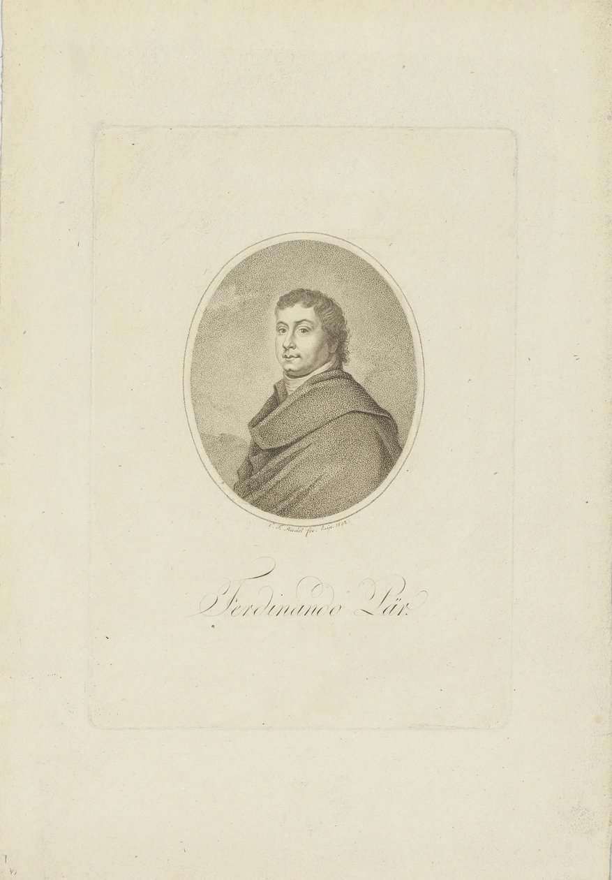 Portrett av Ferdinando Paer 1771-1839, 1802. av Carl Traugott Riedel