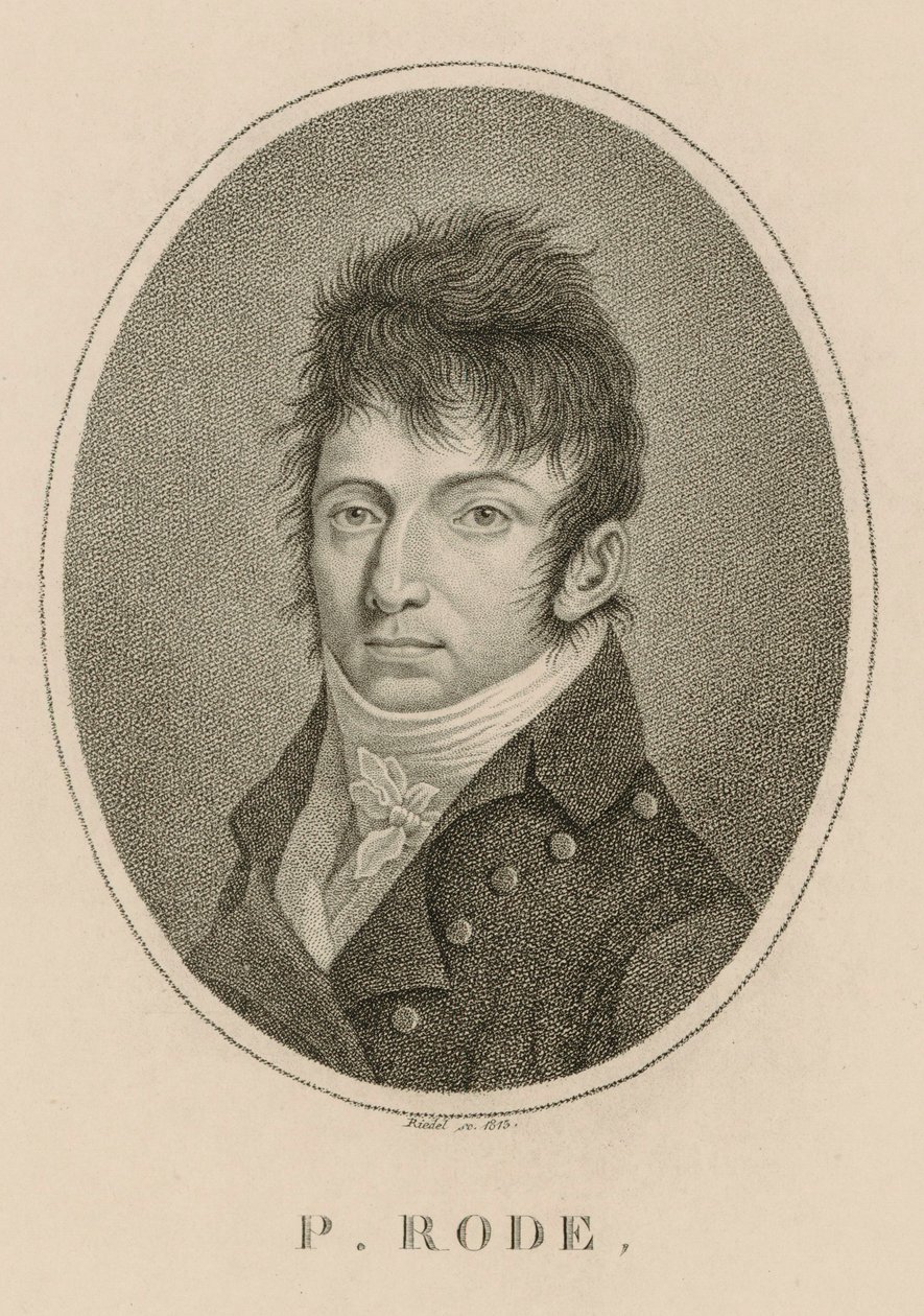 Portrett av komponisten Pierre Jacques Joseph Rode 1774-1830, 1813. av Carl Traugott Riedel