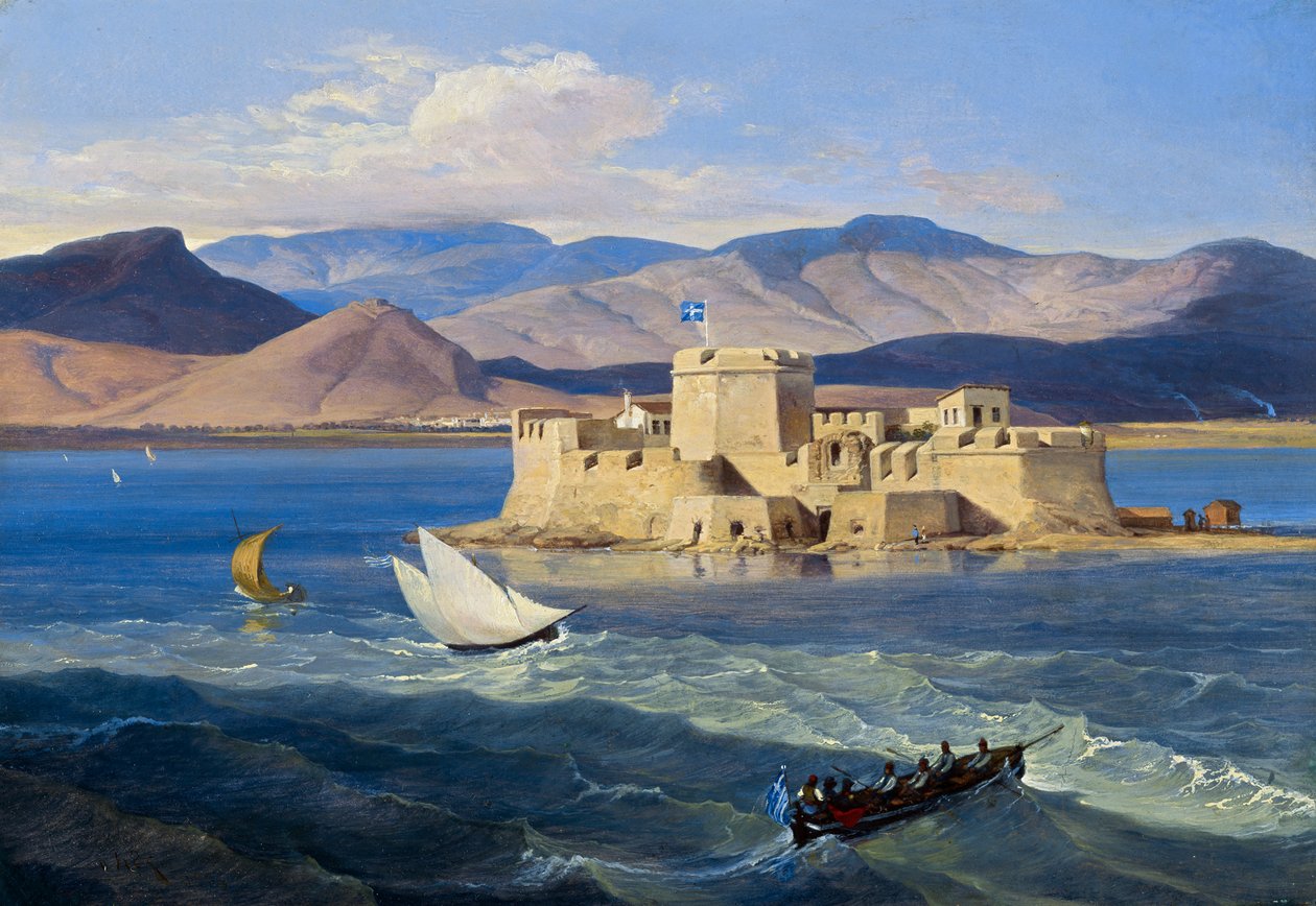 Festningen Bourtzi nær Nauplia av Carl Wilhelm Freiherr von Heideck