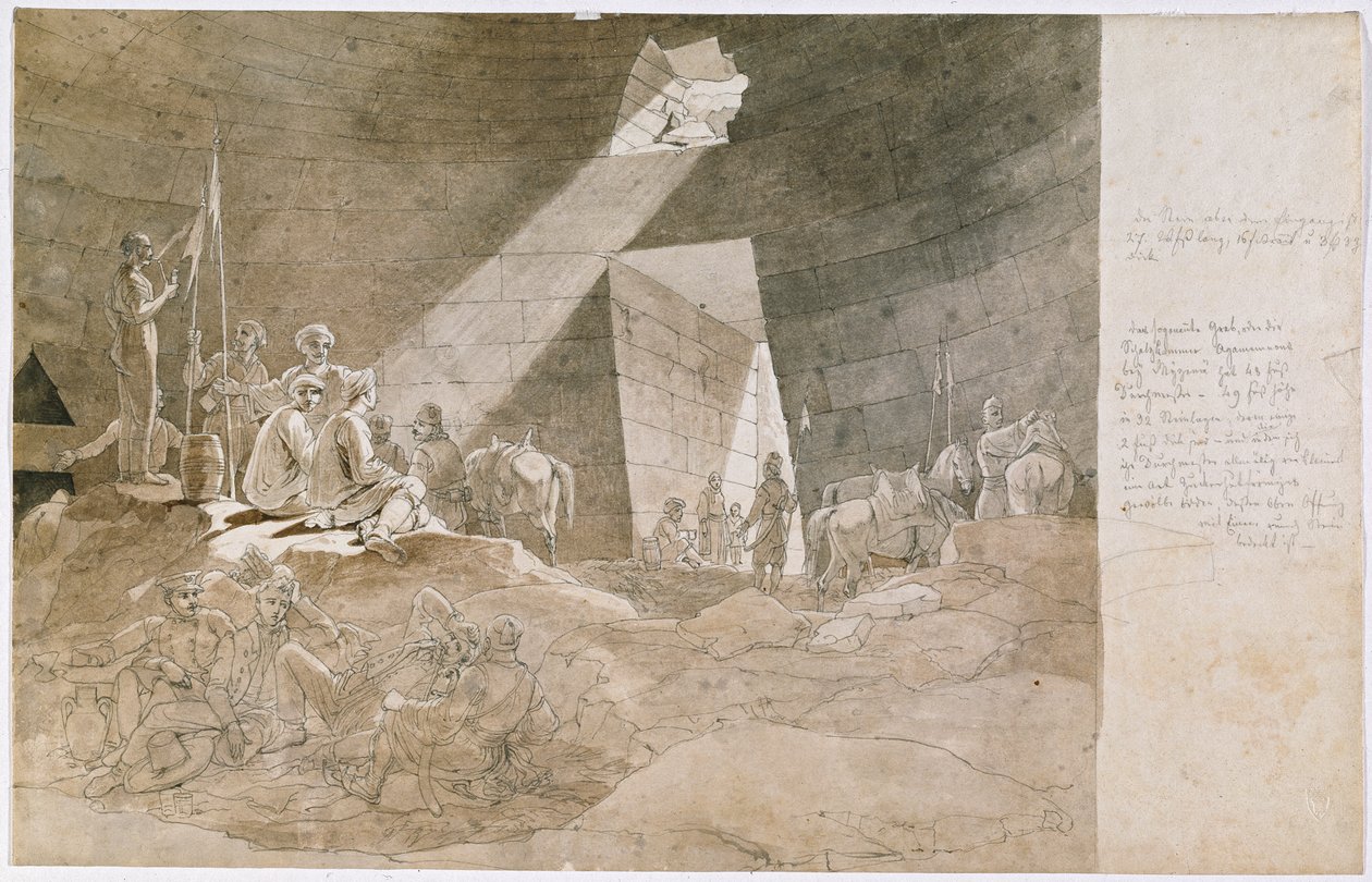 Frihetskjempere i den såkalte skattkammeret i Agamemnon nær Mykene av Carl Wilhelm Freiherr von Heideck