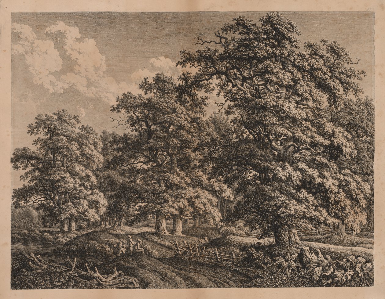 Landskap og tre figurer av Carl Wilhelm I Kolbe