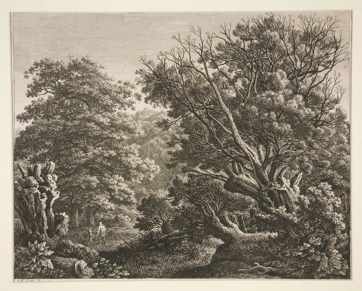 Landskap med knudrete tre av Carl Wilhelm Kolbe the elder