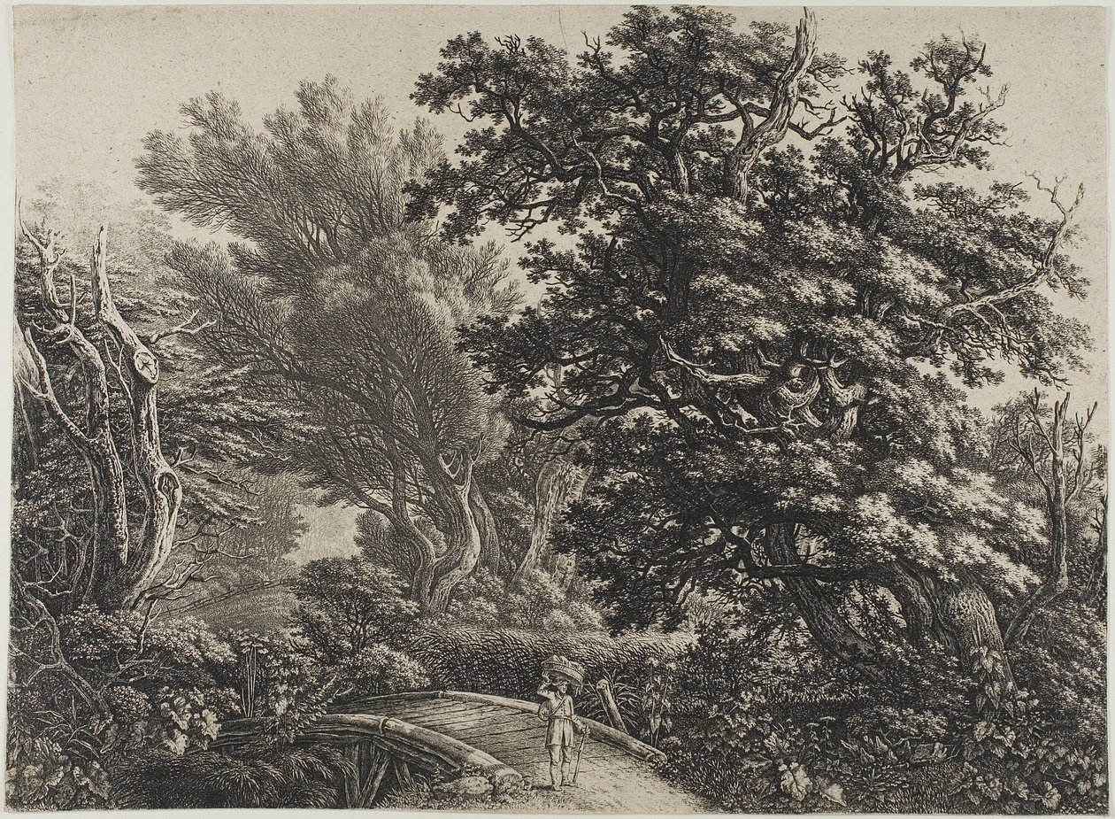 Rustikk bro i et sammenfiltret tre av Carl Wilhelm Kolbe, the elder
