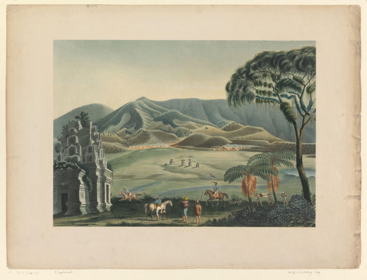 Utsikt over et landskap på Dieng-platået Dieng (tittel på objekt) av Carl Wilhelm Mieling (possibly)
