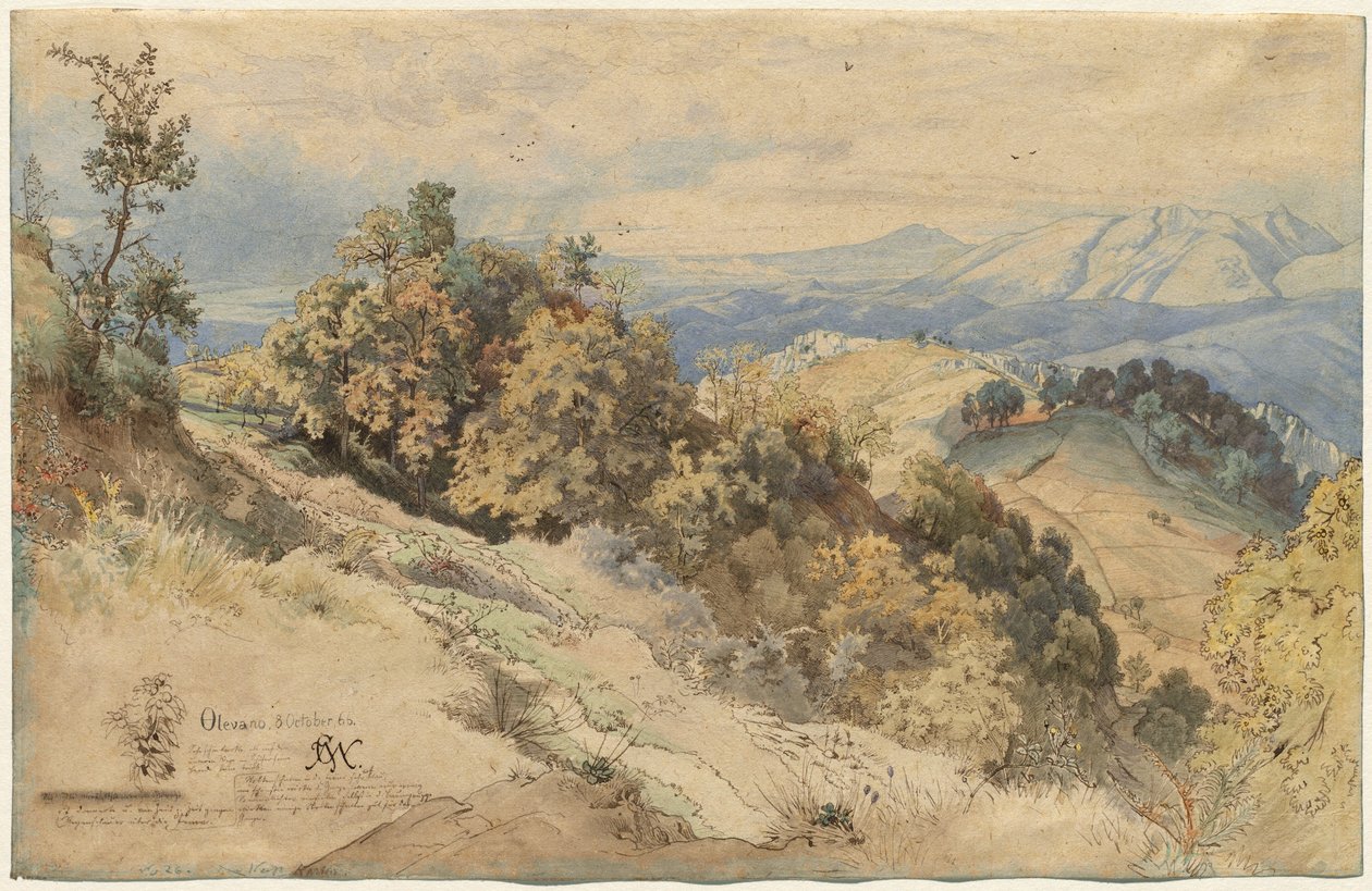 Sol og regn i Serpentara nær Olevano av Carl Wilhelm Müller