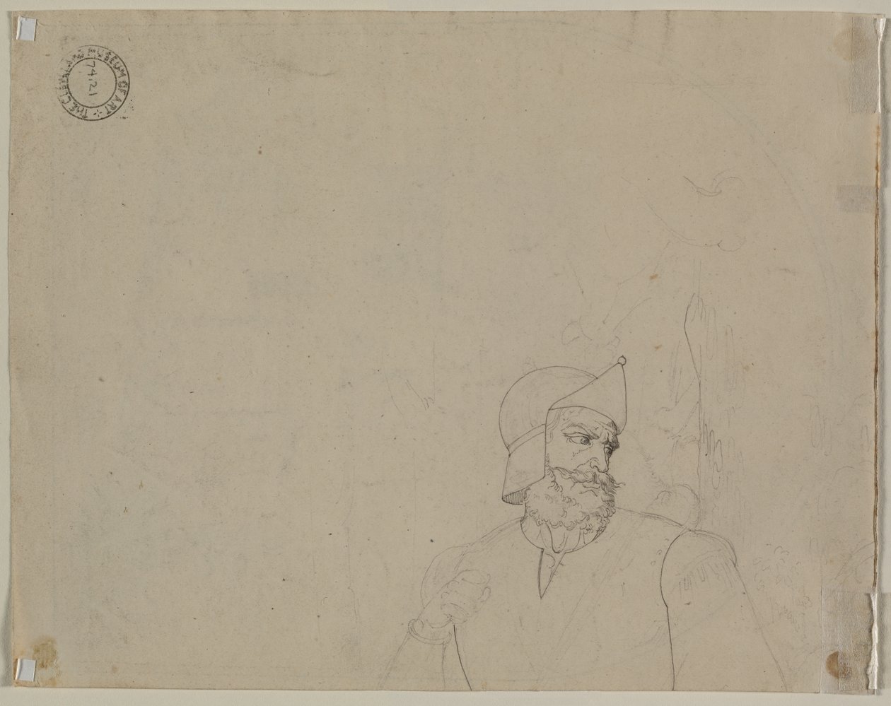 Soldat i et landskap, andre kvartal 1800-tallet. av Carl Wilhelm Tischbein