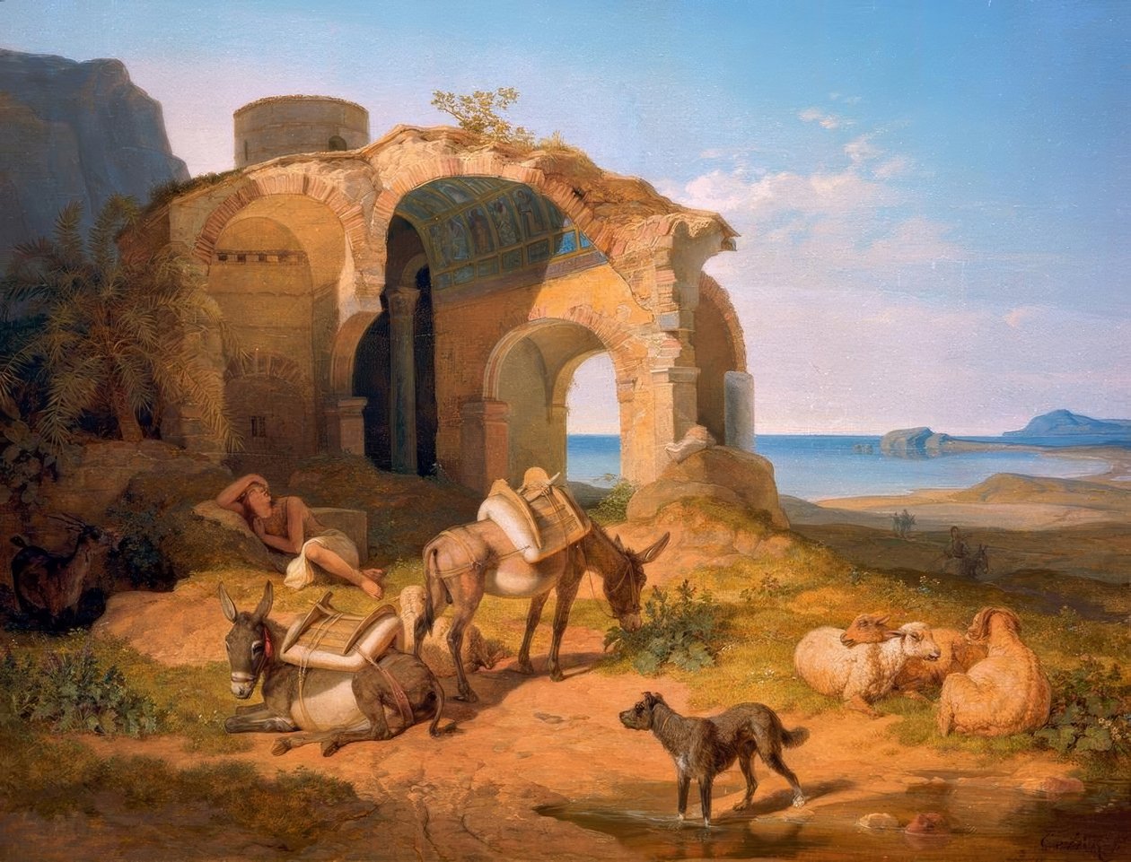 Landskap med ruinene av en bysantinsk kirke av Carl Wilhelm von Heideck