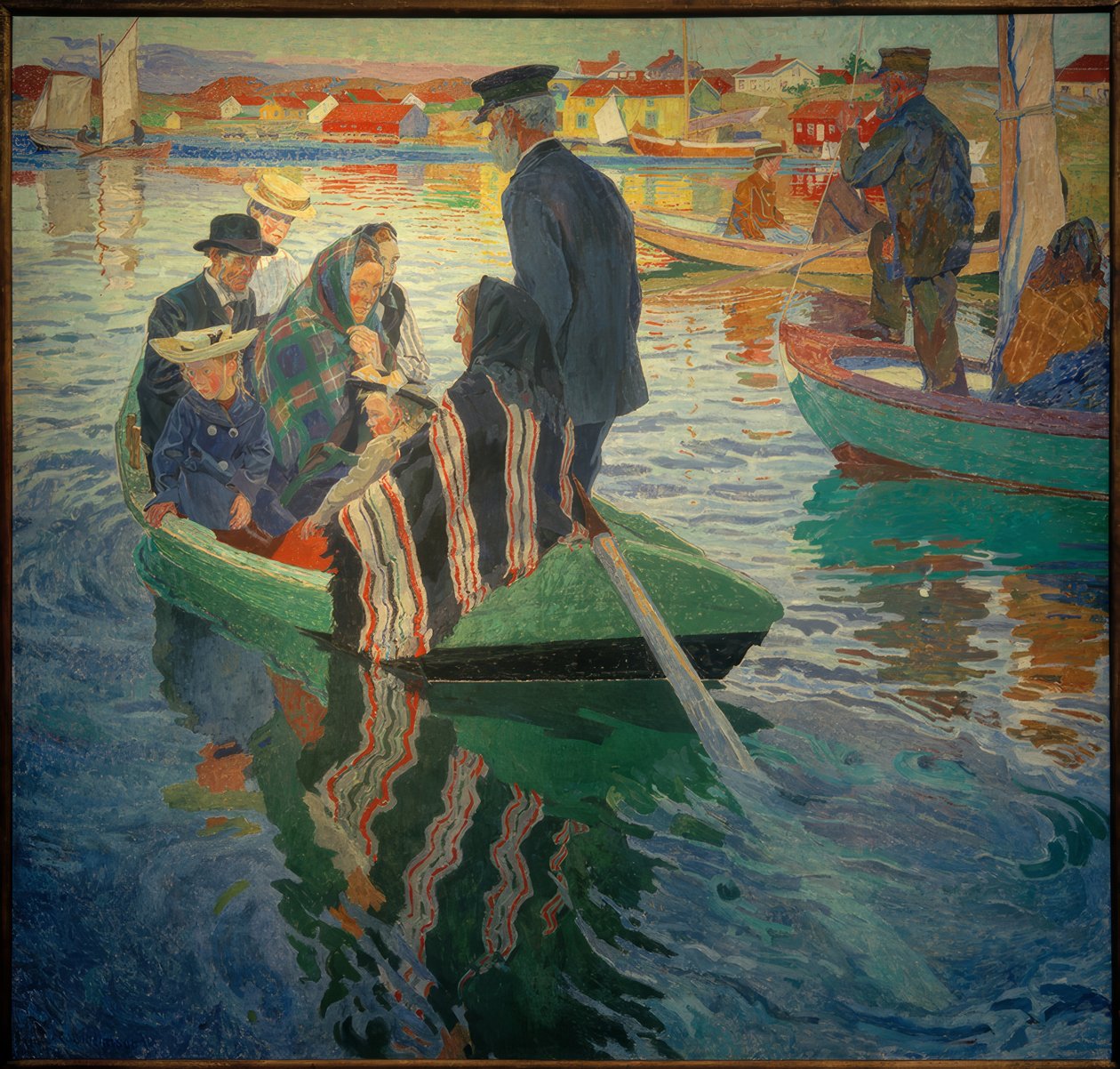 Kirkegjengere i båt av Carl Wilhelm Wilhelmson