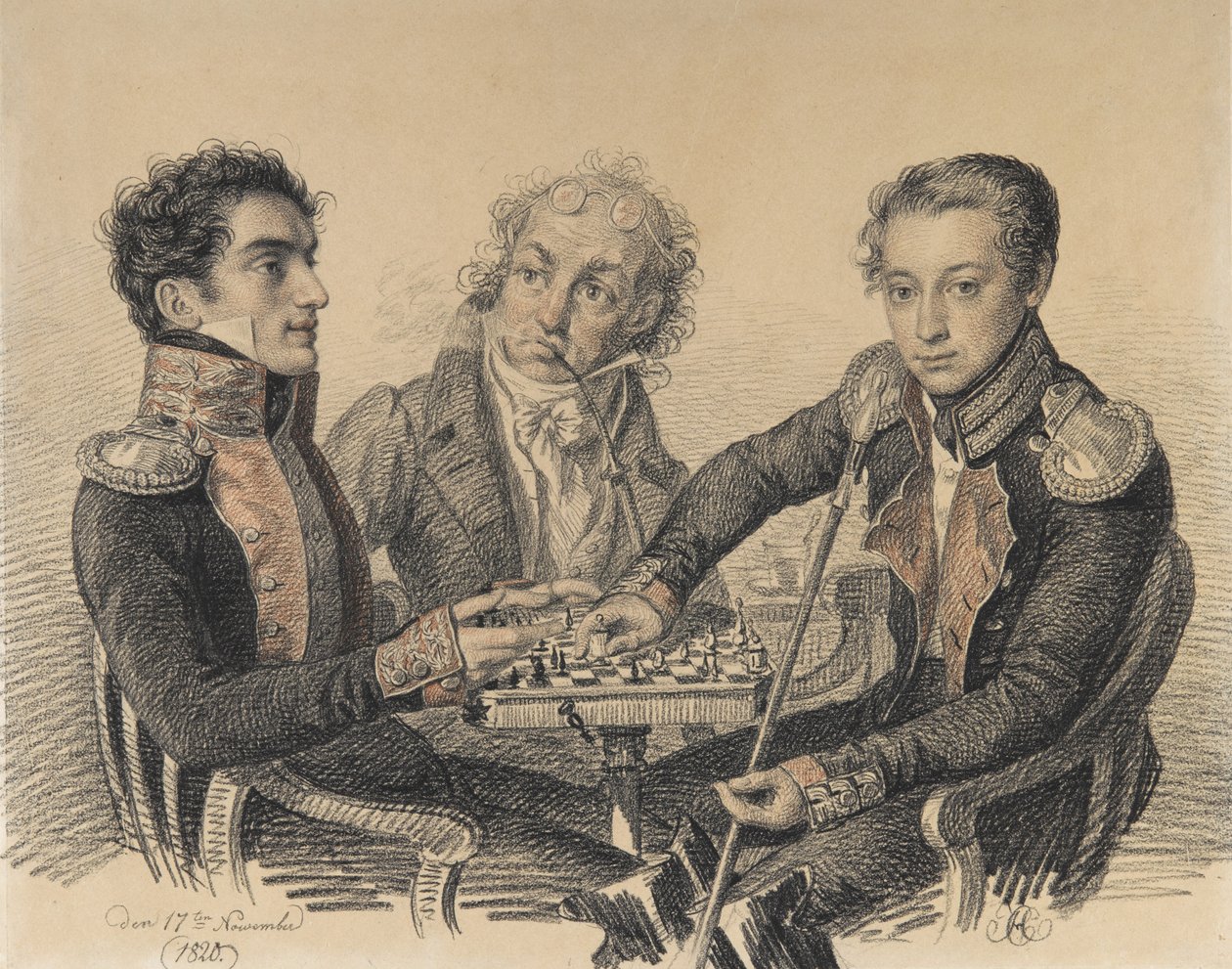 Grev Zakhar Semyonovich Herheulidze 1797-1856, baron Alexei Ivanovich Cherkasov 1799-1855. av Carl von Hampeln