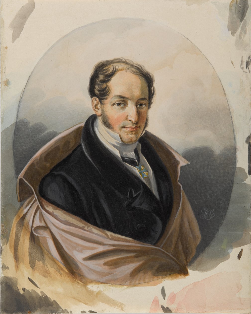 Portrett av Alexander Ivanovich Lorer 1779-1824, tidlig på 1820-tallet. av Carl von Hampeln