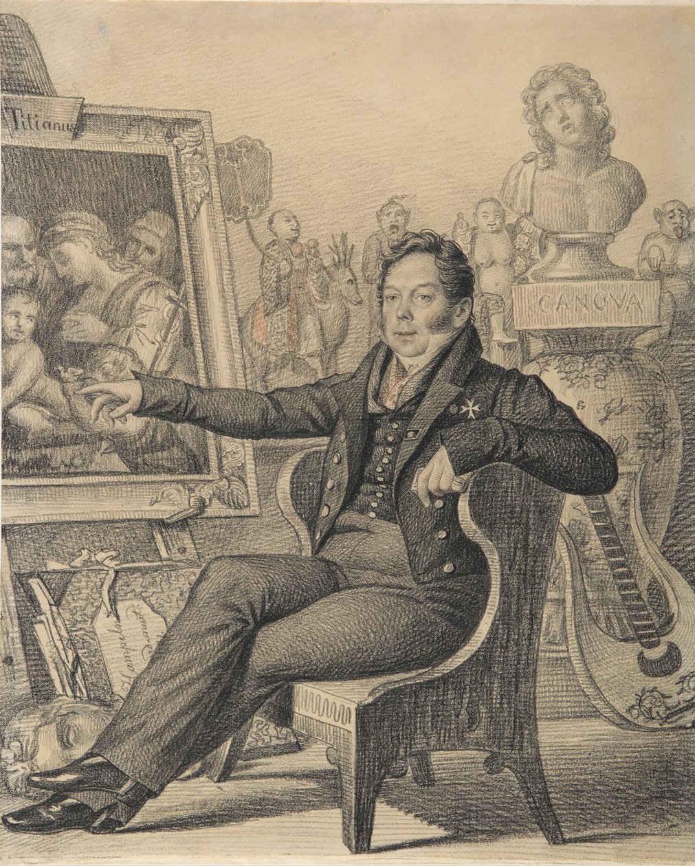 Portrett av grev Nikita Ivanovich Dondukov-Korsakov 1776-1857, 1821. av Carl von Hampeln