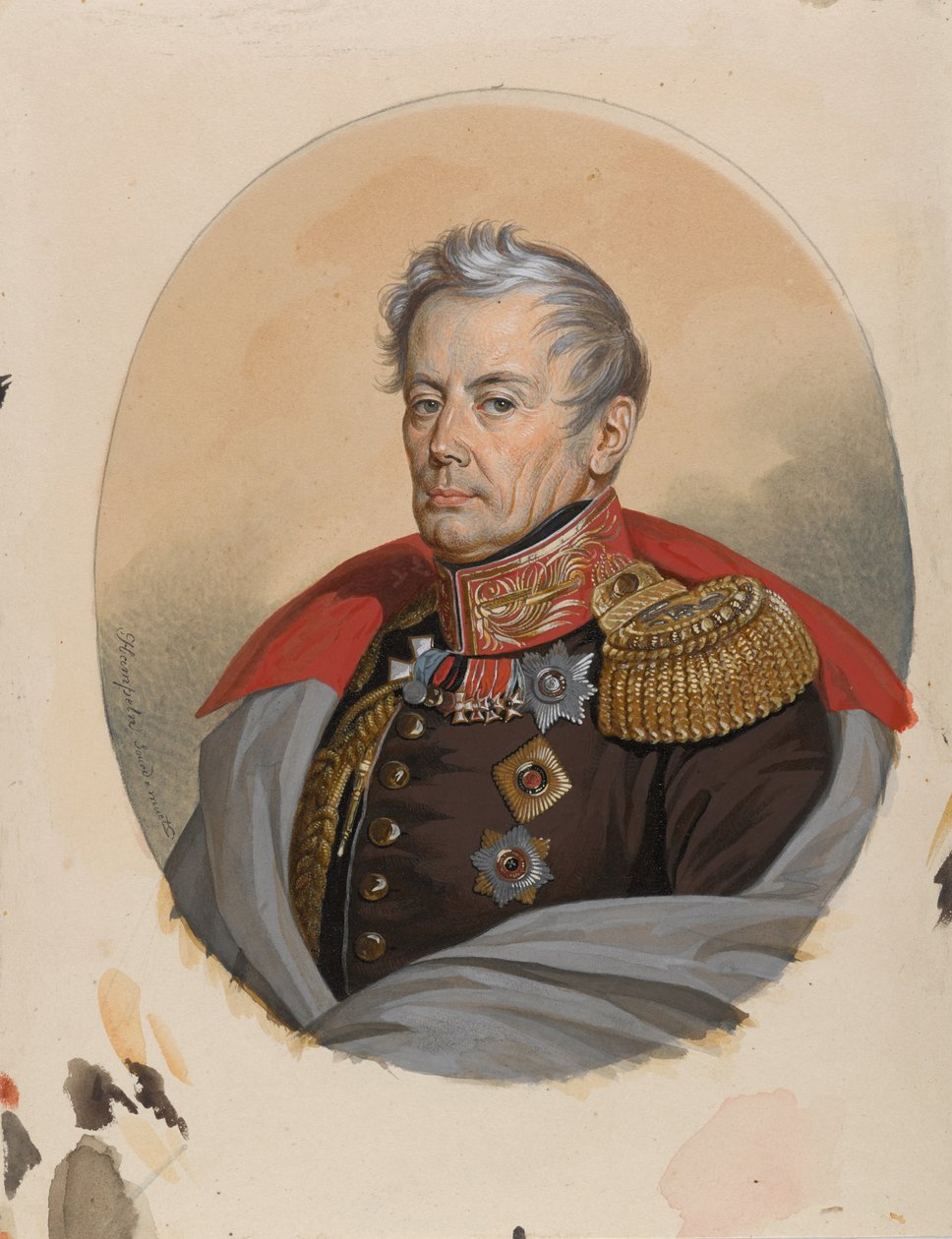 Portrett av grev Pyotr Petrovich Konovnitsyn 1764-1822, tidlig på 1820-tallet. av Carl von Hampeln